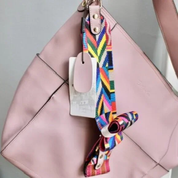 Bostanten Lotty Mauve Pink Cowhide Leather Hobo Tote Shoulder Bucket Bag Purse - Picture 7 of 8